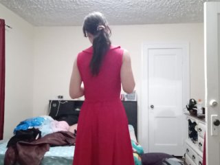 PAWG With Ponytail Tries on Outfits for SugarDaddy