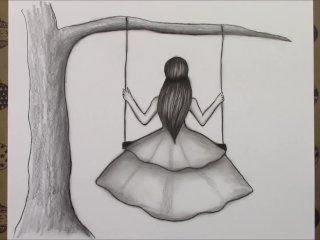 How To Draw A Lonely Girl Drawing Pencil Tutorial