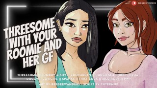 Rough Audio Roleplay With Your Bicurious Roomie & Her Girlfriend Cucking Your Roomie