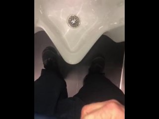 Public Washroom Masturbation And Cum At The Urinal