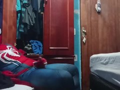 Masturbating in my spiderman suit