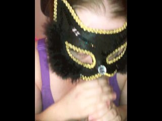 POV Masked Beauty Sucks Cock Until_He Blows All Over HerFace