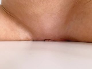 Pussy Grinding Against the Table Corner. This SweetPressure Made Her Cum!