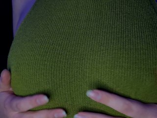 SEXUALLY PLAYING MY TITS THROUGHA KNITTED TOP
