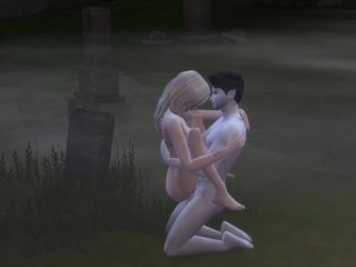 Sims 4 Porn Hot Blonde Babe Fucks Vampire Guy In Graveyard