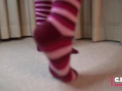 ChloeSocks - Teen student girl in pink socks stinky foot domination worship
