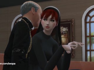 Innocent Nun Spied Priest And Then Went To Suck His Dick With Great Desire