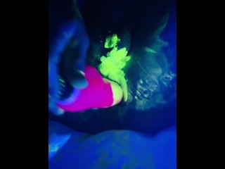 Training My Ass To Be Pegged Neon Blacklight Solo Dildo