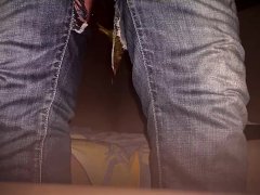 Pool side mature daddy rips jeans to play with ass with toys