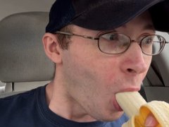 Straight Guy Almost Caught Eating A Banana