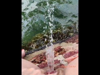 Strong Long Power Pissing In The River