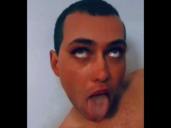 Sexy 20-year-old femboy shows tongue
