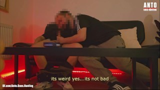 Straight Straight Bald Guy Convinced After Assisting Him