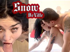 Submissive goth teen has real orgasm (rimming