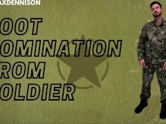 Soldier boot domination and worship