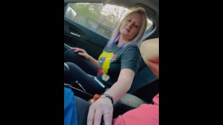 Video Of A Shy Blonde Girl Giving A Blowjob While Driving An Amateur Couple