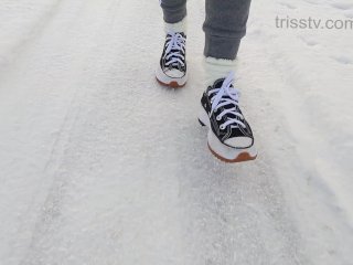 Snowed Walkway Crushing Snow Path Part I