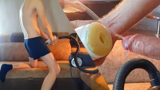 While Cleaning The House A Horny Man Fucked A Vacuum Cleaner