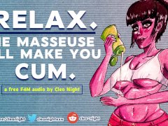 your hot masseuse has huge tits and creates a peaceful guided JOI meditation session [AUDIO][F4M]