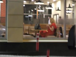 Public Extreme. Naked at Burger King_Fast Food. Jerking Off in Front ofEveryone