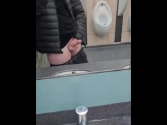 Showing off in the supermarket toilets! ALMOST CAUGHT!