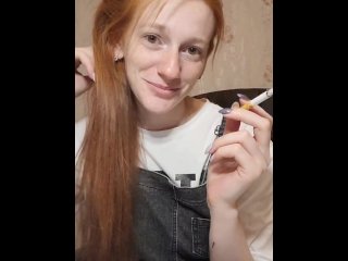 Smoking Redhead Girl