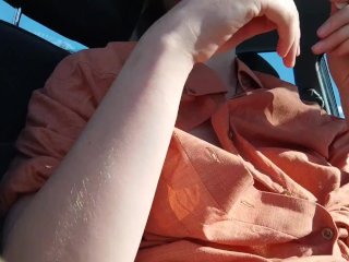 Babe Enjoys Sun with TitsOut at the_Parking