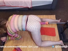 Essex Girl Lisa anal orgasms on the fucking machine
