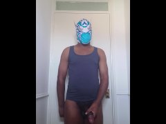 Masked guy cums for you