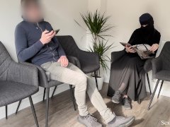 Public Dick Flash in a Hospital Waiting Room! Gorgeous muslim stranger girl caught me jerking off