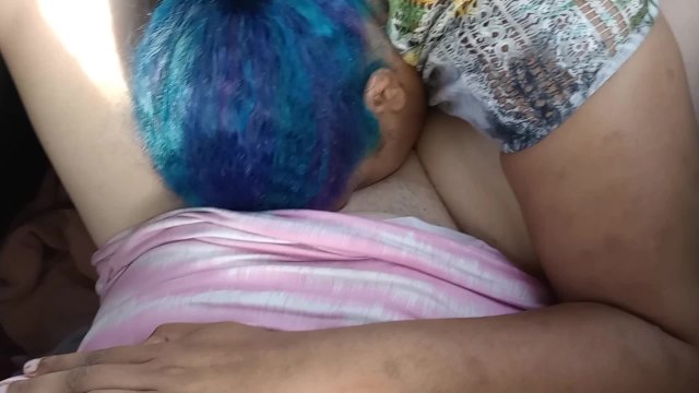 Moaning lesbian Orgasms in public parking lot car, getting very hot in here
