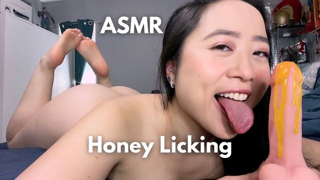 Asian Babe Dick - Weird Asian Babe Licks Honey off your Dick -ASMR BJ- Kimmy Kalani - Pornhub .com
