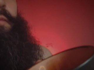 Bearded Guy Plays With His Own Jizz In Mouth And Swallows It