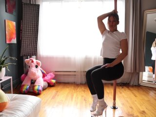 Pole Dancing In Tight Leggings