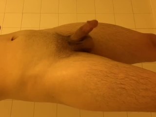 Young College Hunk Shows Off Dick In Shower