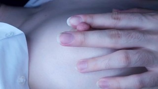 Natural Asian Tits Japanese Breast Massage NIPPLE PLAY BITE AND SUCK NIPPLES