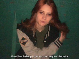 Redhead Girl Sucked in the Stairwell While ParentsWere at Home