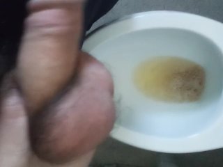 My Str8 Big Cock - Pov - Pissing In The Toilet