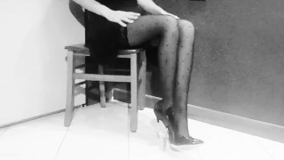 try not to cum and resist being seduced by a young miss, by her dizzying stockings and heels