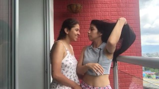 Masturbate I'm On The Balcony And My Girlfriend Comes Over To Warm Me Up Be Careful Of Your Neighbors They Can Be Nosy