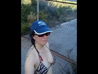 Danger! Milf Sneaking Around Government Private Property Bouncing Tits! Part 5