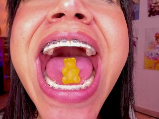 Lila Jordan Swallows A Yellow Gummy Bear, Giantess Vore Fetish