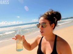 Drinking pee on a public beach in Brazil