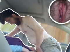Stepmom Spreads Pussy In Car After Shopping With Stepson!