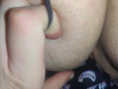 Rubbing pussy on the cock