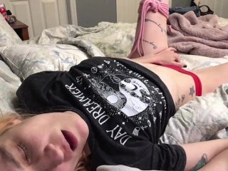 Tattooed Brunette_Cums While_Stroking My Cock