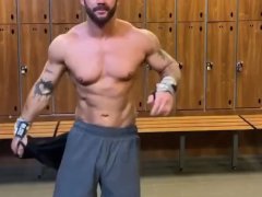 Hot Fitness Model Flexing Muscles