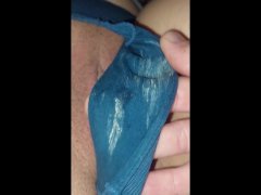 DIRTY BLUE PANTIES - PANTIES FETISH - DO YOU WANT TO SMELL IT?