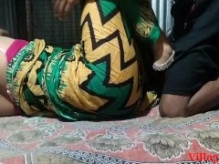 Beautiful Wife fuck in Green Saree With Hushband friend