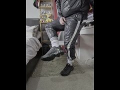 Gooning out in Shiny Wetlook Aassoxx Tracksuit